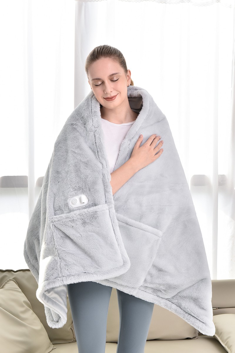 Faux rabbit fur heated blanket Faux rabbit fur heated blanket